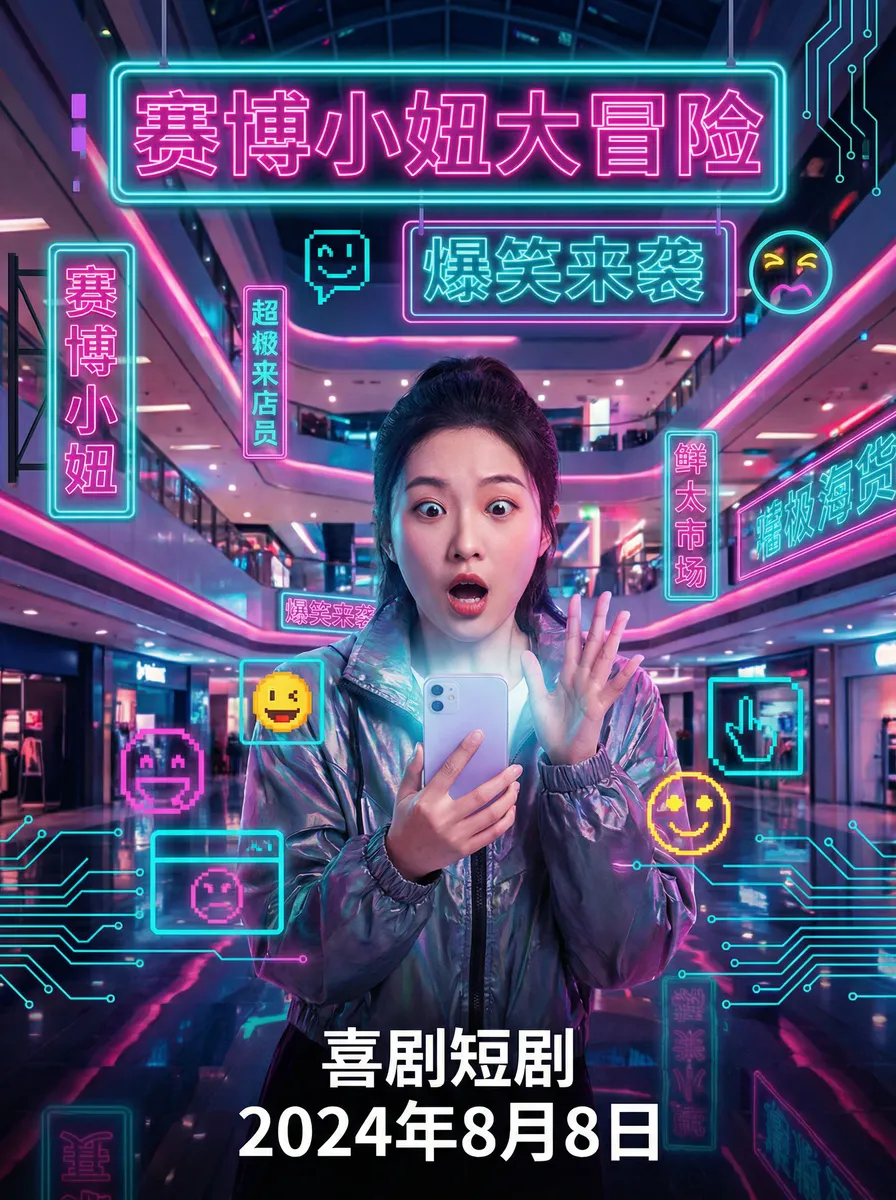 大地影院免费观看视频 搞笑喜剧短剧 - 赛博小妞大冒险海报